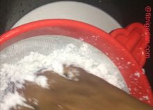 Sieving coconut milk