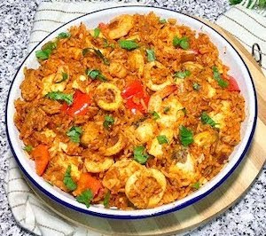 Seafood jollof rice recipe
